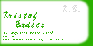 kristof badics business card