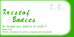 kristof badics business card